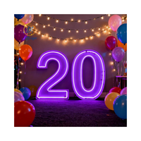 Décoration de Mariage 3ft 4ft Alphabets Lumineux LED Chiffres Géants Grandes Lettres Néon Métal Enseigne Lumineuse LED pour Événement Extérieur