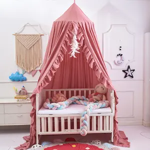 Büyük boy perde bebek bebek kubbe yatak cibinlik ev kreş dekor bebek prenses gölgelik beşik netleştirme