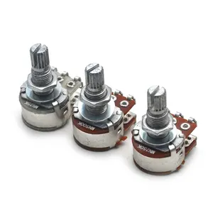 Double Balance Stacked Knurled Stalk Guitar Bass Volume Tone Control Pots Potentiometer Switch - MN25K/MN250/MN500