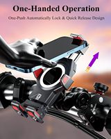 Support de téléphone antivol pour moto avec amortisseur de vibrations, support de téléphone réglable en alliage d'aluminium pour vélo, scooter, VTT, UTV