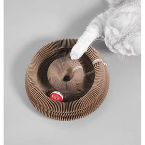 Griffoir pour chat en carton ondulé, jouet avec clochette, structure d'escalade, résistant aux griffures, et nid pour chat - Product Image 5