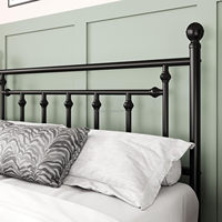 Lit double en acier au design moderne, taille Queen, avec tête de lit, idéal pour la location