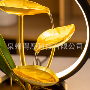 Fontaine de bureau avec rétroéclairage, fontaine d'eau électrique ronde pour la décoration de la maison, cadeau - Product Image 3