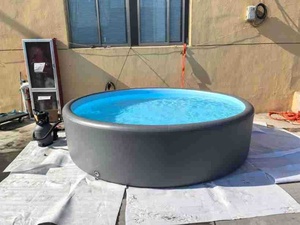 상업용 대형 풍선 수영장 드롭 스티칭 PVC 소재 욕조 가족 야외 원형 수영장 (어린이 및 성인용) - Product Image 6