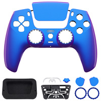 Kits de coque avant bleu violet caméléon brillant redessiné eXtremeRate Luna avec couvercle de pavé tactile pour manette PS5