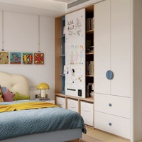Armoire Moderne en Bois Massif pour Enfants, Grande Capacité, Design Démontable, Rangement Gain de Place pour Garçons et Filles, Garantie 5 Ans