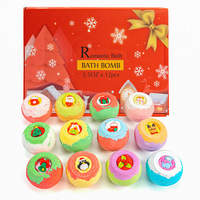Bombes de bain naturelles en gros pour Noël, boules de bain moussantes relaxantes, bombes de bain naturelles et biologiques, coffret cadeau