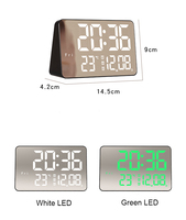 Vente flash - Horloge numérique LED avec réglage de la luminosité, commande vocale, affichage de l'heure, du calendrier et de la température, réveil numérique pour la maison et le bureau