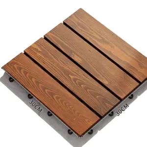 Outdoor Anti-corrosion Wood Timber Waterproof Sunscreen Varnished Finland Pine Solid Wood Flooring Hardwood Decking