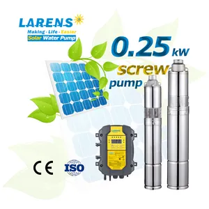 Larens Kleine 250W 3 Inch Inch Waterpompmachine Dc Solar Schroef Type Diep Goed Borstelloze Onderwaterpomp
