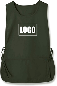 Logotipo personalizado impresión bordado publicidad camisa chaleco trabajador ropa Europeo Americano Floral uniforme chaleco limpieza delantal - Product Image 5