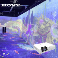 Projecteur interactif immersif pour salle à manger, projecteur mural, de sol et de table LCD avec laser et lentille laser intégrée pour restaurant