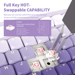 <span class=keywords><strong>Clavier</strong></span> de jeu à profil bas, éclairage RVB, <span class=keywords><strong>clavier</strong></span> mécanique, 2,4 GHz BT USB-C, trois modes, <span class=keywords><strong>clavier</strong></span> de jeu pour PC, ordinateur, joueur - Product Image 2