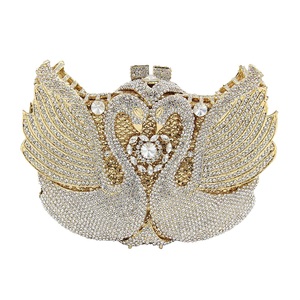 Bolso de Noche Romántico con Cristales de Cisne, Elegante Cartera de Mano con Pedrería para Boda, Bolso Brillante para Citas para Mujer - Product Image 1