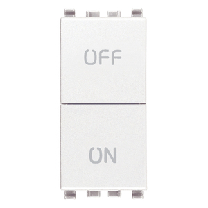 Interrupteur mural blanc 10A NO NC, boutons indépendants marche/arrêt, étiquette 4,1x2,8x5,3 cm - Product Image 1