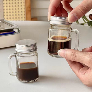 Oshow – Nouvelle Tasse en Verre Façon Mason <span class=keywords><strong>de</strong></span> 35 ml avec Logo Personnalisé, Verre à Shot <span class=keywords><strong>de</strong></span> 1,25 oz pour Café, Expresso, Tequila avec Poignée - Product Image 3