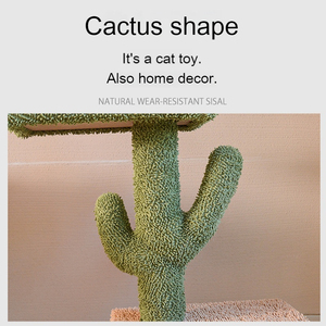Customized Cactus <b>Cat</b> <b>Tree</b> Tower Floor to Ceiling Tall Sisal <b>Scratching</b> Post <b>Cat</b> Climbing Frame for Multi <b>Cat</b> Households - Product Image 3