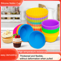 Offre Spéciale 24 pièces/sac de qualité alimentaire Muffin Silicone tasse coloré cuisson gâteau tasses Cupcake doublures gâteau outils