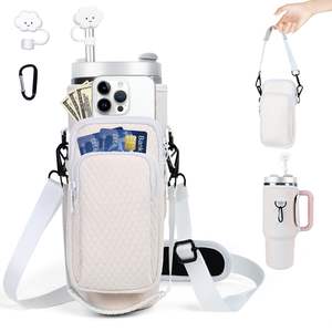 Bolsa Portabotellas para Vaso Stanley de 40 oz con Asa, Portavasos con Relieve 3D y Bolsillo para Teléfono para Vaso Stanley - Product Image 1