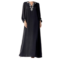 Eid Mubarak Djellaba Dubaï Luxe Diamants Abaya Robe Musulmane Femme Turquie Kaftan Ramadan Vêtements Islamiques Femme Robe Marocaine