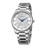 Relojes automáticos de lujo para hombre de 39 mm, personalizados, con caja y correa de acero inoxidable 316L, reloj mecánico con manecillas de acero azul.