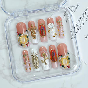 Lujo Ángel Cruz diseño prensa en las <span class=keywords><strong>uñas</strong></span> largo 3D hecho a mano alta calidad acrílico prensa en las <span class=keywords><strong>uñas</strong></span> al por mayor <span class=keywords><strong>uñas</strong></span> postizas reutilizables - Product Image 1