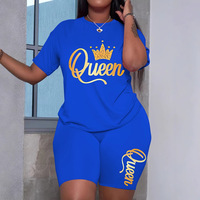 Ensemble décontracté deux pièces pour femme, respirant, avec logo, col rond, manches courtes, en Spandex et Polyester, T-shirt et pantalon imprimés motif 'Love Letter'