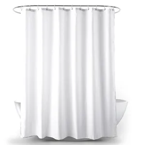 Hotel Quality Water Proof White Polyester Fabric Shower Curtain Liner Bathroom Shower Curtains