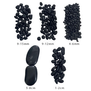 Groothandel Zwarte Gepolijste Kiezelsteentjes Tuinlandschapsarchitectuur Normaal Gepolijste Zwarte Kiezelsteen Zwarte Kiezelsteen - Product Image 2