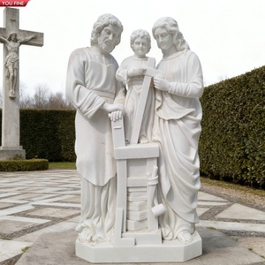 Estatua de la Sagrada Familia Tallada a Mano en Mármol Blanco YOUFINE, Escultura Religiosa para Iglesia, Jardín, Decoración Espiritual para Exteriores - Product Image 3