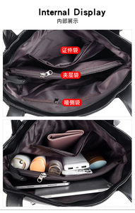 New Trendy Pu <b>Leather</b> Tote Shoulder <b>Bag</b> for Women Satchel Handbag with Top Handles <b>Soft</b> Handbags Vintage Shoulder Purses - Product Image 6