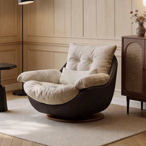 <span class=keywords><strong>Fauteuil</strong></span> italien en tissu givré, garnissage en duvet hongrois, base pivotante en noyer, coutures allemandes pour l'ameublement résidentiel - Product Image 4