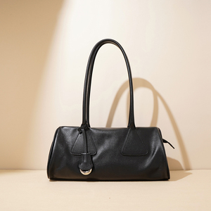 Sac à bandoulière de <span class=keywords><strong>luxe</strong></span> en cuir de vachette pleine fleur pour femme, style français, sac à main classique noir 2026 - Product Image 1