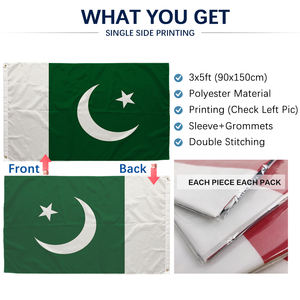 Bandeira do Paquistão 3x5 pés em Poliéster com Impressão em Um Lado, Ilhós de Latão, Costura Dupla, Atacado 3x5 90x150cm - Product Image 3