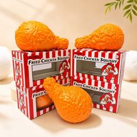 Jouet anti-stress TPR souple en forme de cuisse de poulet orange, à récupération lente, jouet sensoriel pour le bureau, accessoire de décompression