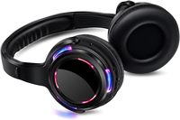 Sistema de Auriculares para Fiesta Silenciosa RF988, Auriculares Inalámbricos de Largo Alcance (500m) con LED y Clip para la Oreja, y Transmisor