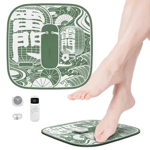 Tappetino per massaggio ai piedi ems elettrico vibrazione elettrica massaggiatore per piedi shiatsu wireless circolazione sanguigna rilassamento dei piedi muscolo delle gambe