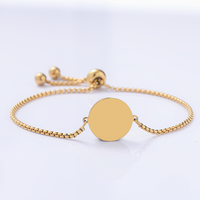 Bracelet rond en acier inoxydable gravable personnalisé Ywyougang, charmant bracelet à chaîne de perles délicat pour femmes, à porter au quotidien et en cadeau