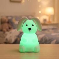 Lampe Lapin en Silicone Mini RGB Portable Personnalisable, Tactile, à Intensité Variable, Multicolore, Rechargeable par USB, pour Chambre d'Enfant et Crèche
