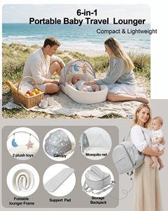 Portable Bassinet for Baby Travel & Home - Lightweight Foldable <b>Bedside</b> <b>Sleeper</b> with Breathable Mesh Carry Bag & Storage Pocket - Product Image 4