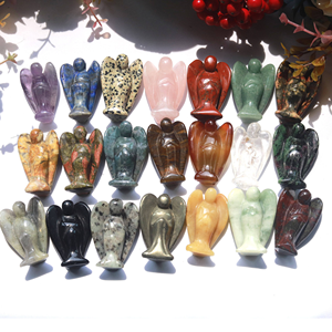 Vente en gros d'oeil de tigre naturel cristal pierre Reiki sculpté cristal artisanat avec ange décoration de la maison matériau mixte pour le thème de l'amour - Product Image 2