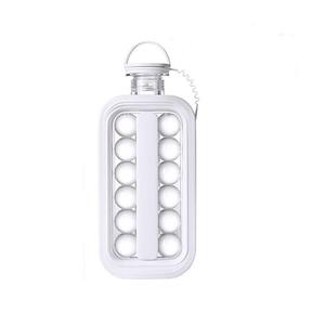 Bouteille d'eau <span class=keywords><strong>à</strong></span> glaçons 2 en 1 avec paille pour Cool Summer Zero Touch Press Ice Cube Mold Tray for Coffee Juice Gym Outdoor Travel - Product Image 1