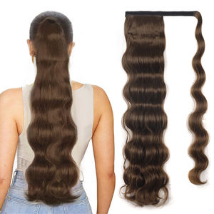 Clip <span class=keywords><strong>de</strong></span> extensión <span class=keywords><strong>de</strong></span> cabello <span class=keywords><strong>de</strong></span> cola <span class=keywords><strong>de</strong></span> caballo sintético en postizo Rubio envolver alrededor del cuerpo Cola <span class=keywords><strong>de</strong></span> Caballo ondulada Cola <span class=keywords><strong>de</strong></span> Caballo larga y suave - Product Image 1
