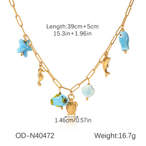 XL582 l'Popolare Gioiello in Acciaio Inossidabile, Elegante Collana di Perle in Stile Francese a Forma di Fiore - Product Image 6