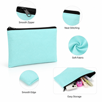 Étui à crayons en toile avec fermeture éclair 20x13cm 20g 11 couleurs Pochette cosmétique Papeterie Logo personnalisé OEM