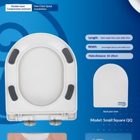 Siège de toilette bidet personnalisé, rond, allongé ou carré, en plastique PP, avec double buse pour lavage avant et arrière, accessoire de salle de bain manuel