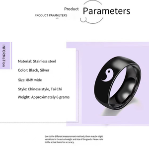 Nuovi Anelli Classici 2026 da 8MM in Acciaio Inossidabile con Incisione Tai Ji, Anelli <span class=keywords><strong>di</strong></span> Fidanzamento e Matrimonio per Coppie, Anello Yin Yang per <span class=keywords><strong>Uomo</strong></span> e <span class=keywords><strong>Donna</strong></span> - Product Image 3