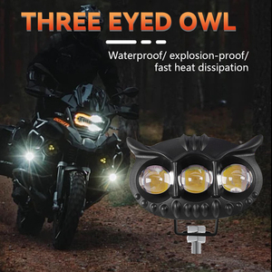 ไฟมอเตอร์ไซค์หน้า 3 ดวง 30W 6000K แสงสีขาว ไฟทำงาน LED ดีไซน์นกฮูก ไฟสปอร์ตไลท์มอเตอร์ไซค์สองสี - Product Image 3