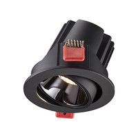 Spot LED encastré anti-éblouissement en aluminium noir 7W 15W, CRI élevé, moderne et contemporain, pour bureau, commerce, maison, salon
