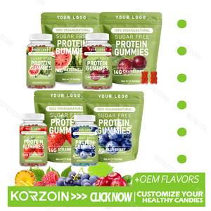 OEM blueberry Korea jelas Vegan Biotin <span class=keywords><strong>Protein</strong></span> tinggi Sans Sucre Gummies untuk kulit rambut dan kuku kolagen dalam kemasan - Product Image 3